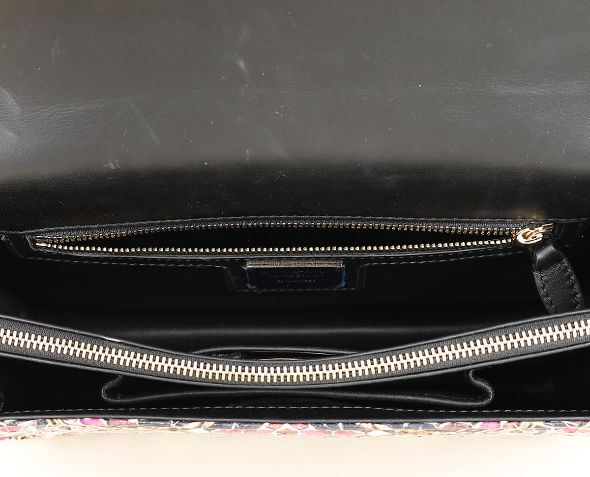 Bvlgari Pink Multicolor L.E Serpenti Forever Python Flap Bag