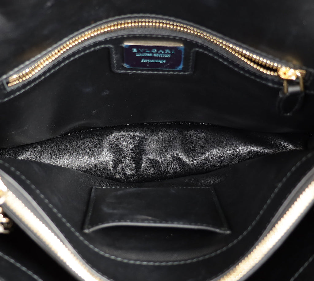 Bvlgari Pink Multicolor L.E Serpenti Forever Python Flap Bag