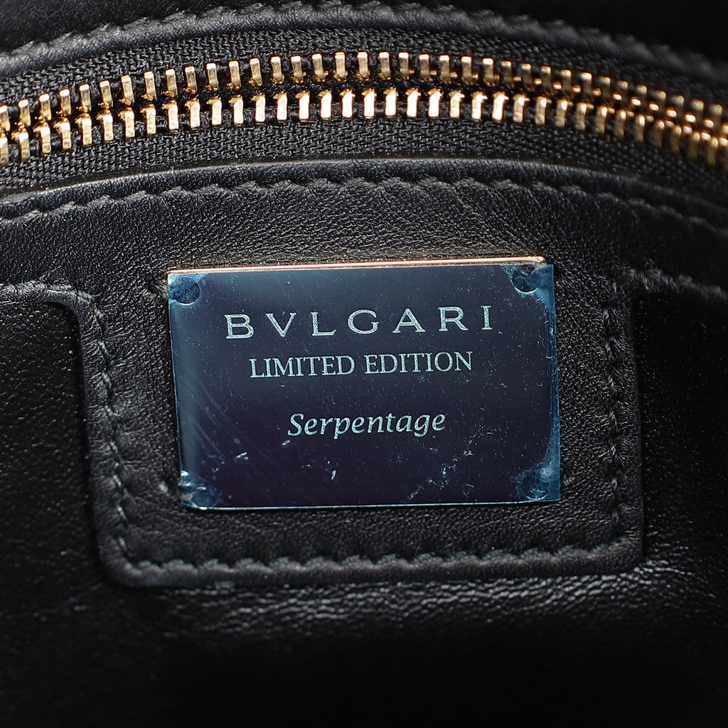 Bvlgari Pink Multicolor L.E Serpenti Forever Python Flap Bag