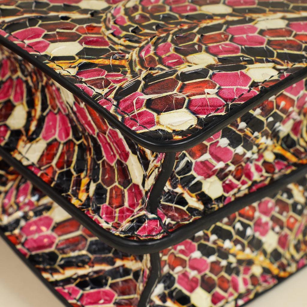 Bvlgari Pink Multicolor L.E Serpenti Forever Python Flap Bag