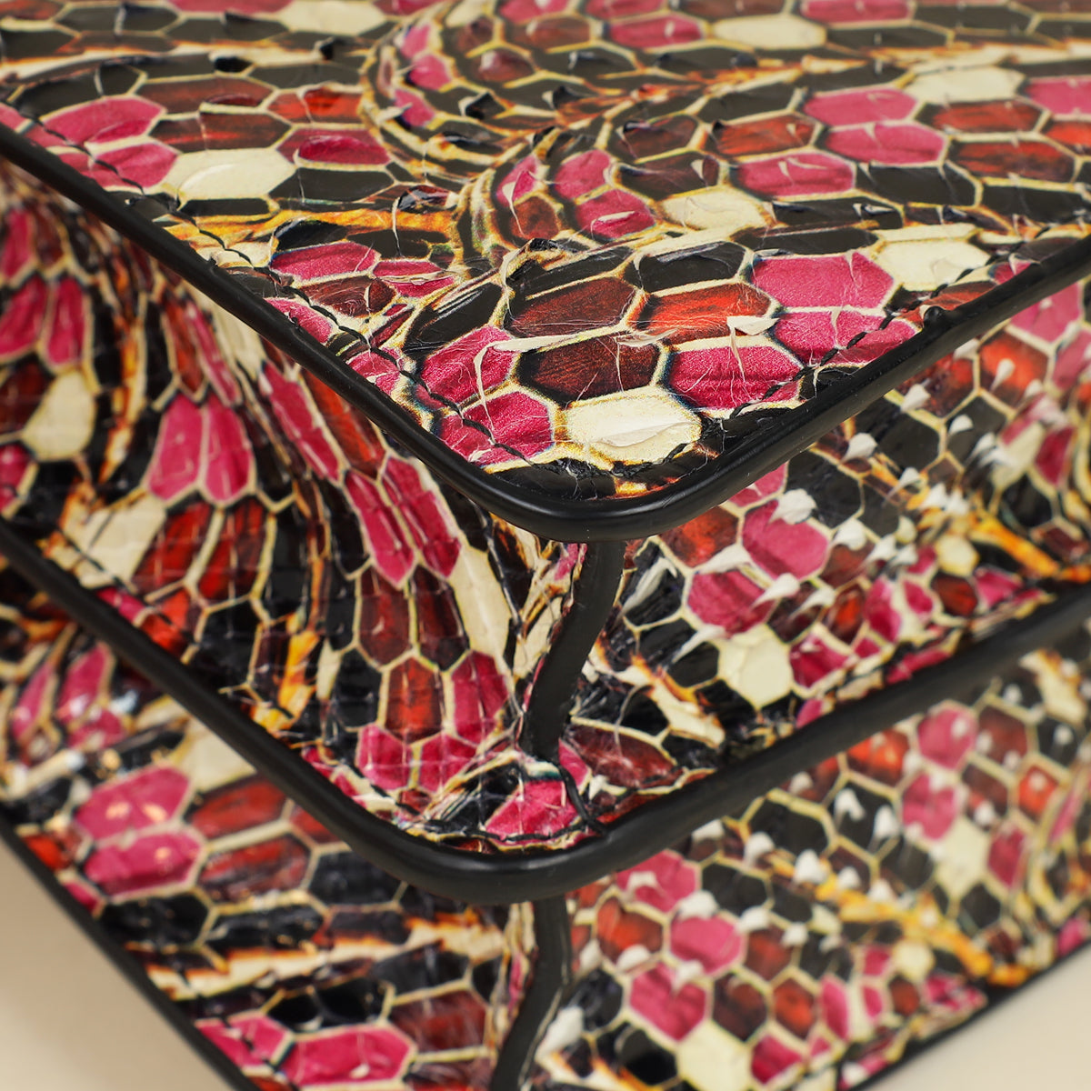 Bvlgari Pink Multicolor L.E Serpenti Forever Python Flap Bag