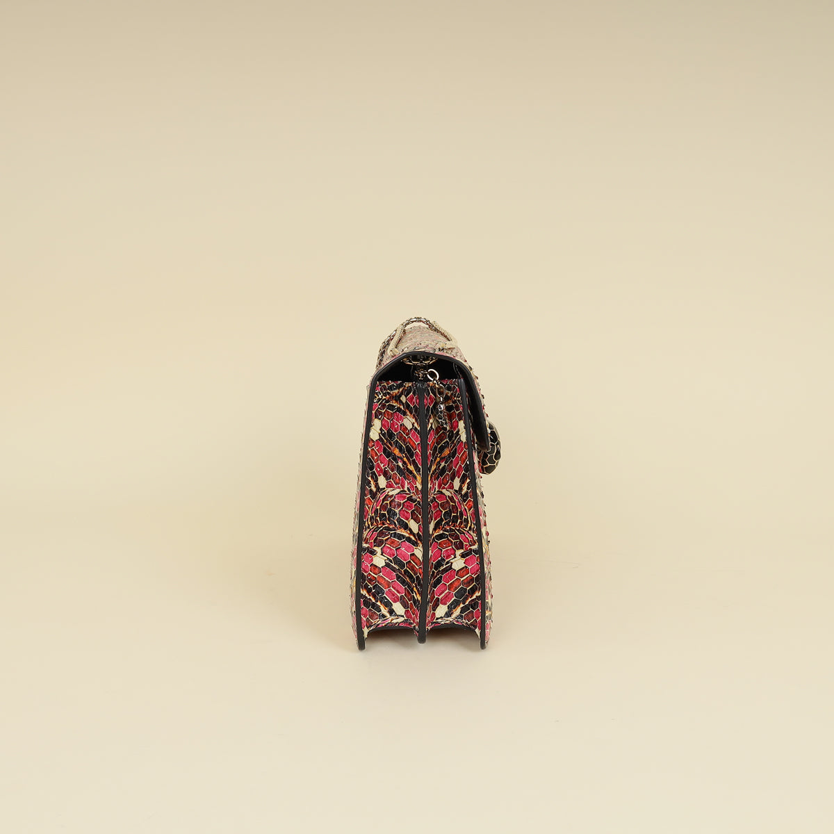 Bvlgari Pink Multicolor L.E Serpenti Forever Python Flap Bag