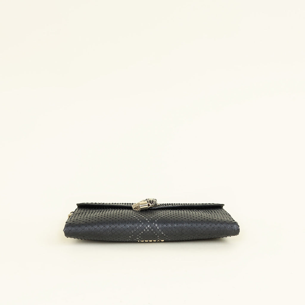 Bvlgari Black Python Serpenti Forever Tassel Clutch Bag