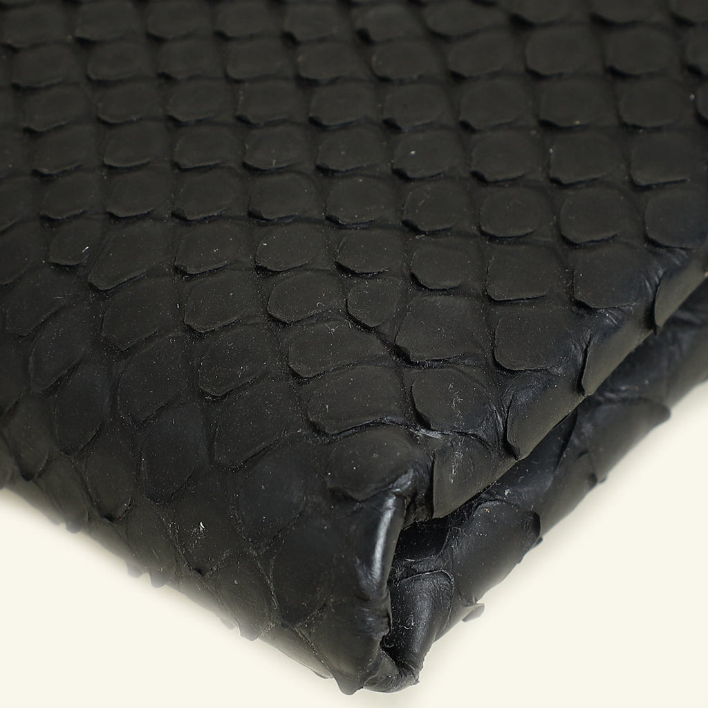 Bvlgari Black Python Serpenti Forever Tassel Clutch Bag