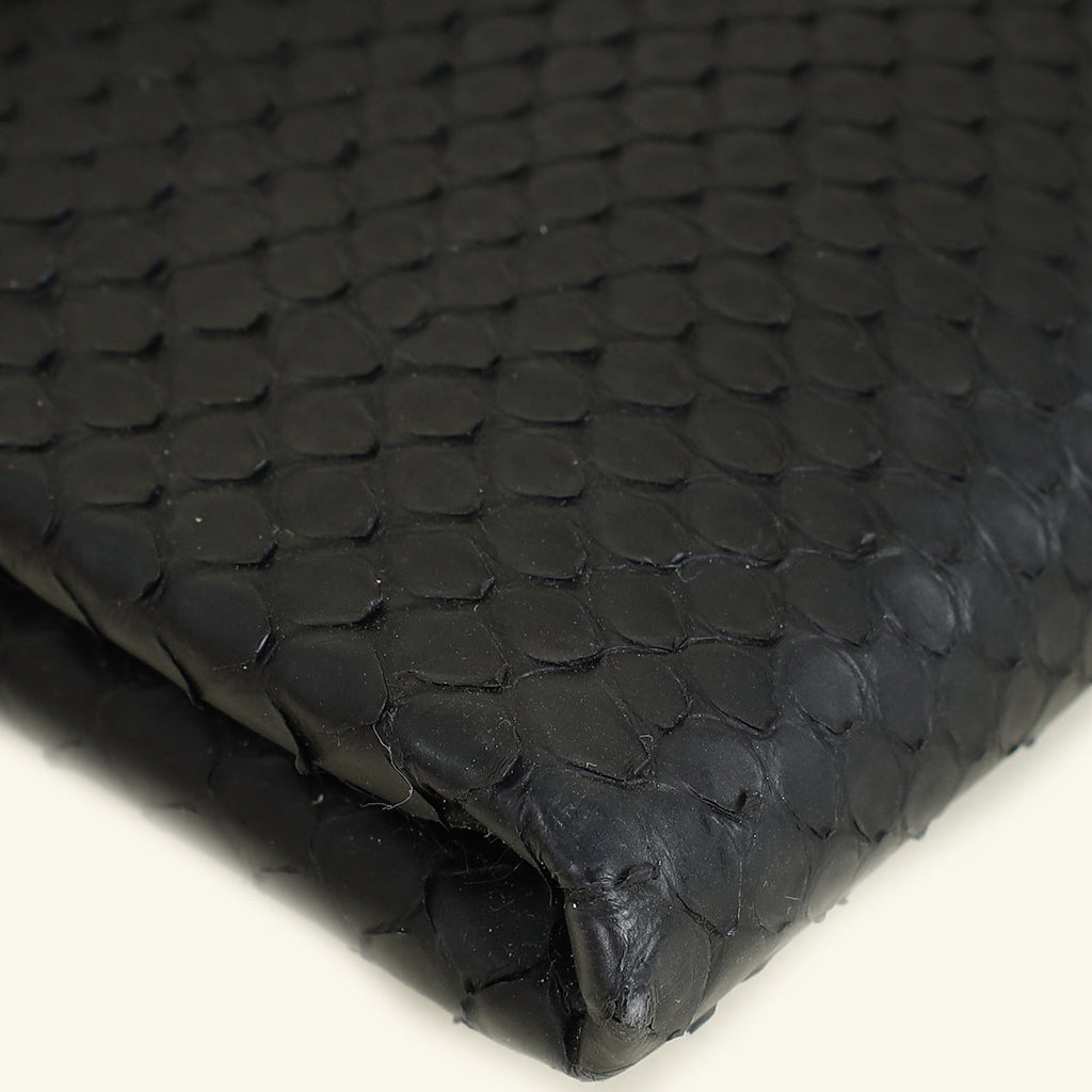 Bvlgari Black Python Serpenti Forever Tassel Clutch Bag