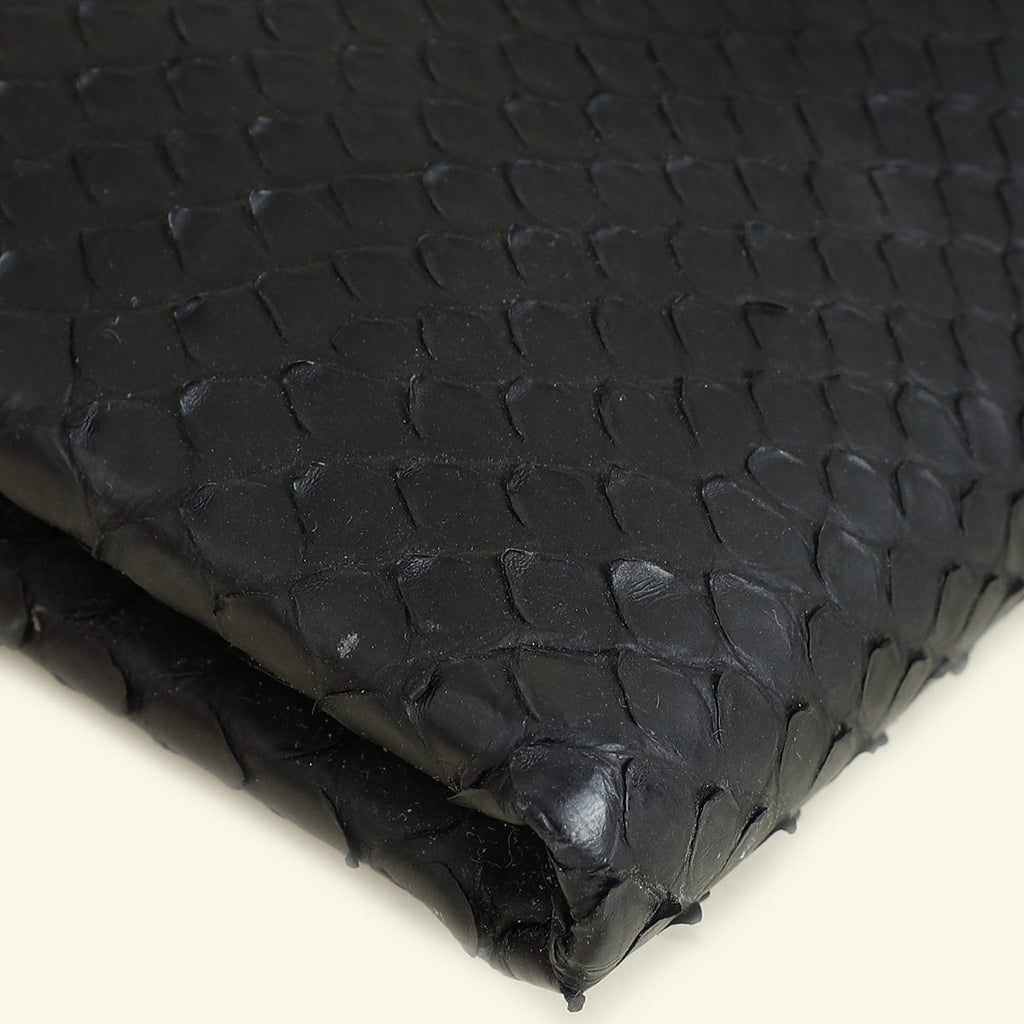 Bvlgari Black Python Serpenti Forever Tassel Clutch Bag