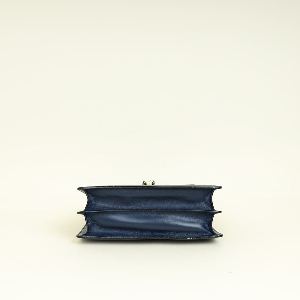 Bvlgari Navy Blue Serpenti Forever Top Handle Bag