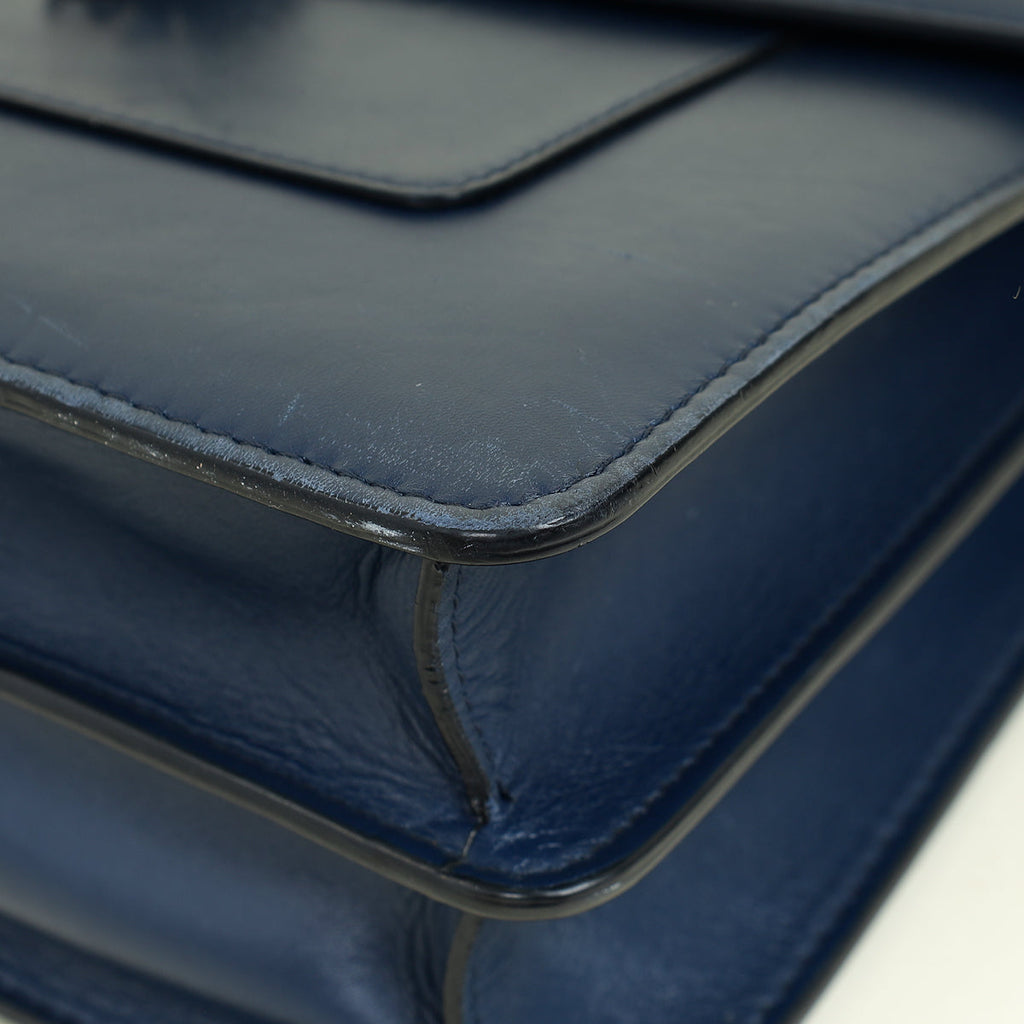 Bvlgari Navy Blue Serpenti Forever Top Handle Bag