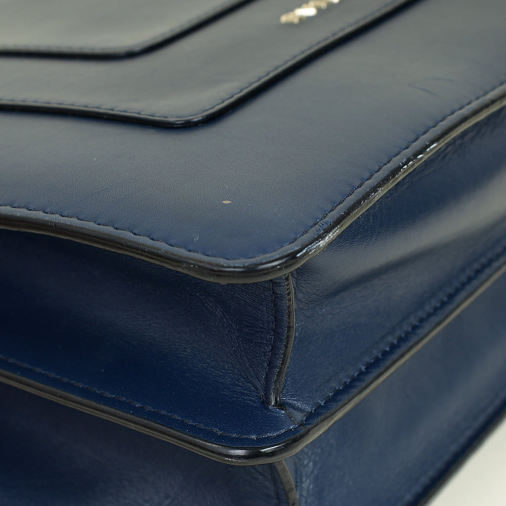 Bvlgari Navy Blue Serpenti Forever Top Handle Bag