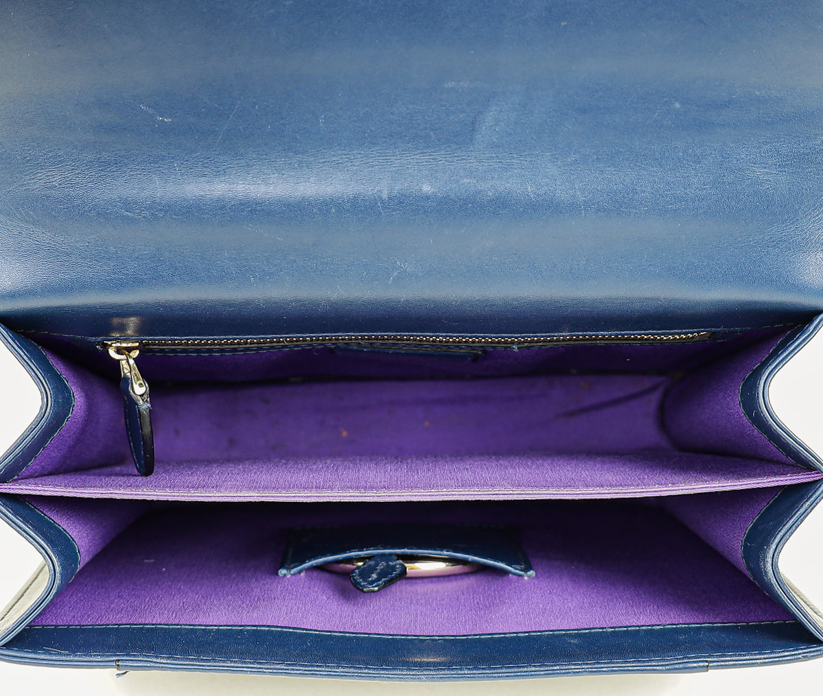 Bvlgari Navy Blue Serpenti Forever Top Handle Bag
