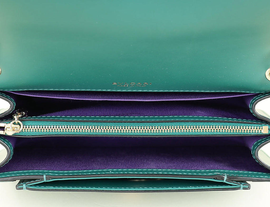 Bvlgari Green Serpenti Forever Flap Shoulder Bag