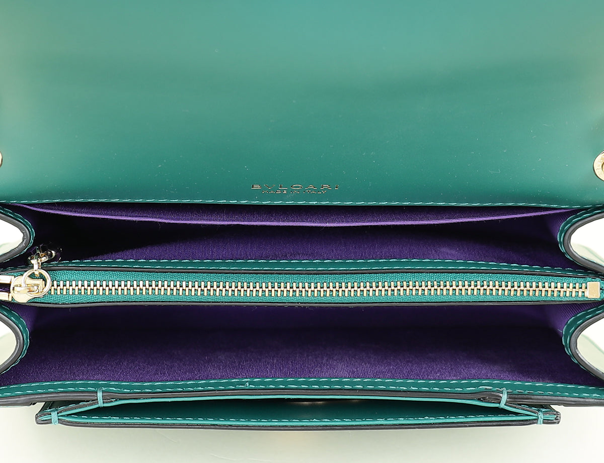 Bvlgari Green Serpenti Forever Flap Shoulder Bag