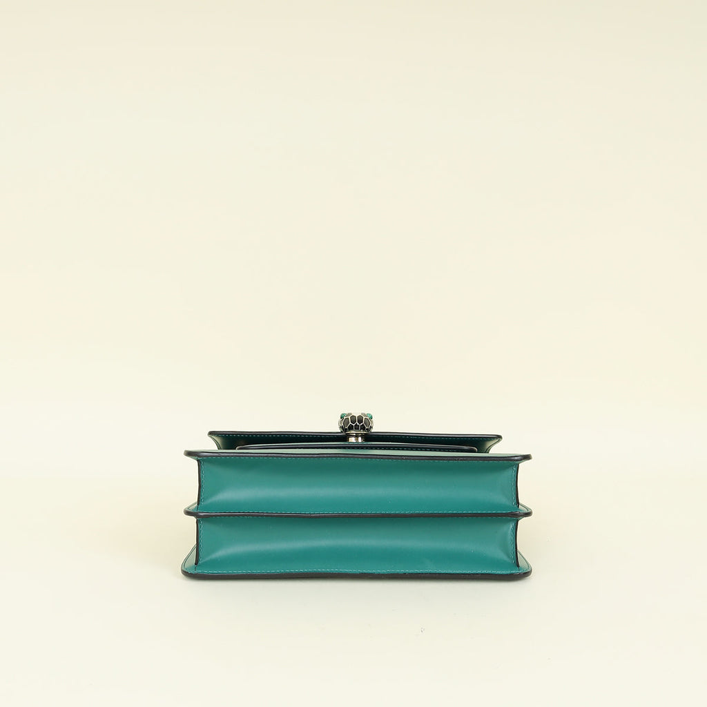 Bvlgari Green Serpenti Forever Flap Shoulder Bag