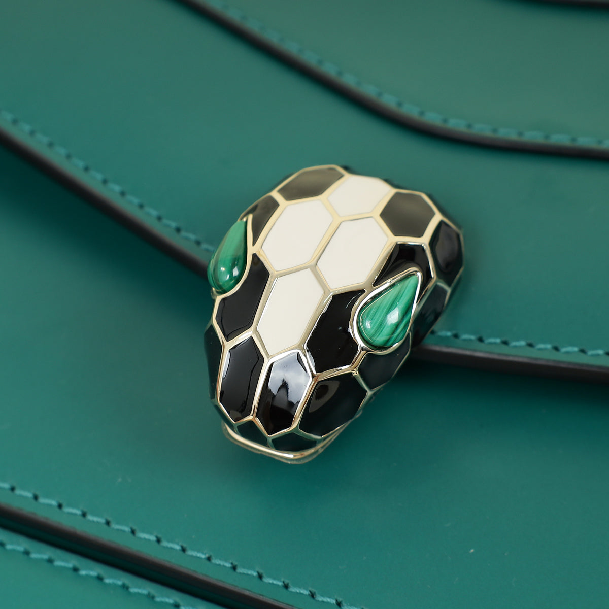 Bvlgari Green Serpenti Forever Flap Shoulder Bag