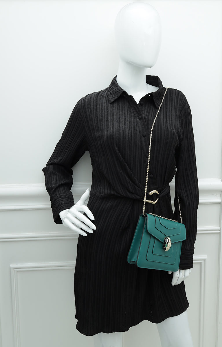 Bvlgari Green Serpenti Forever Small Shoulder Bag