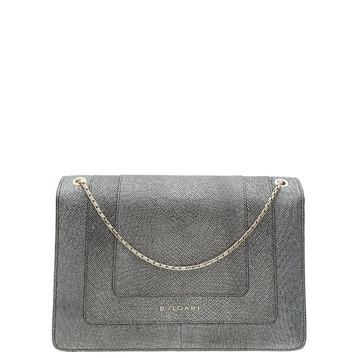 Bvlgari Metallic Grey Serpenti Forever Metallic Karung Shoulder Bag