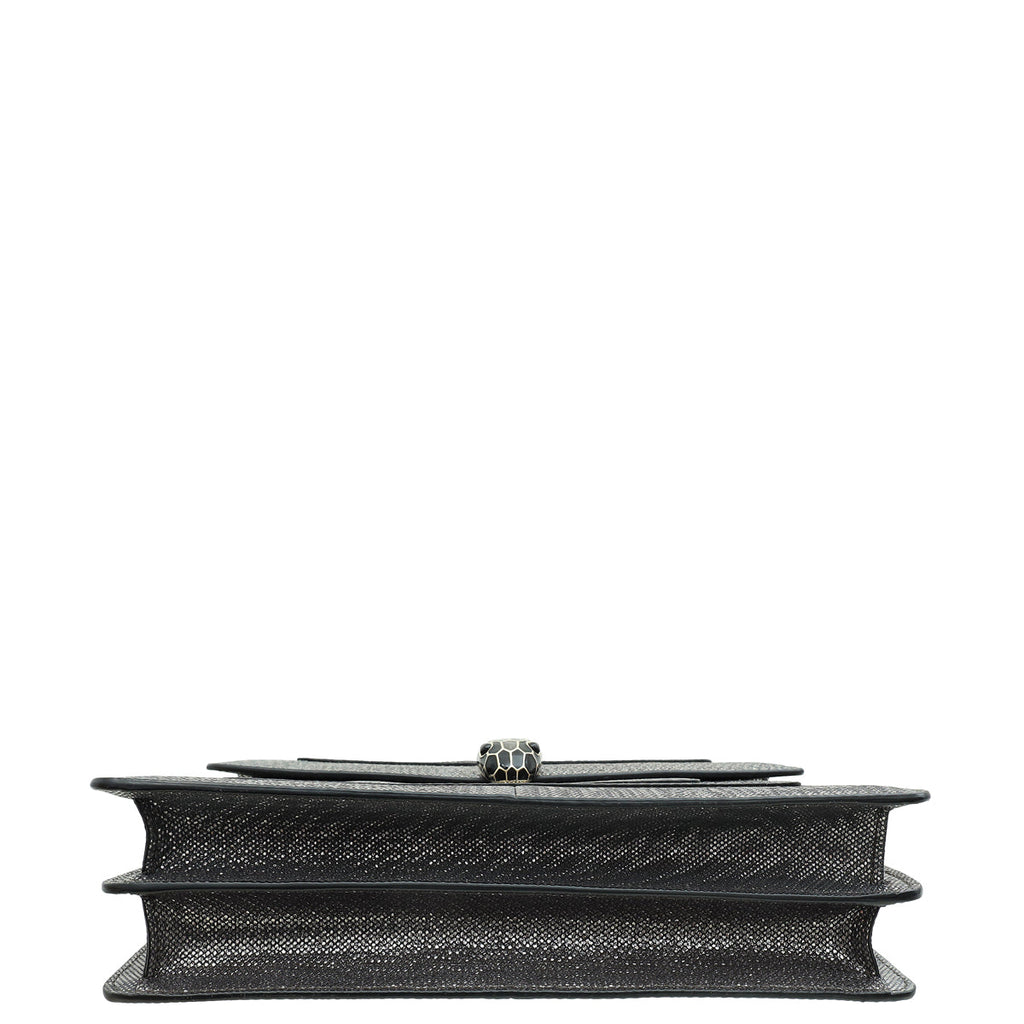 Bvlgari Metallic Grey Serpenti Forever Metallic Karung Shoulder Bag