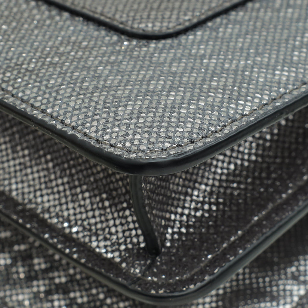 Bvlgari Metallic Grey Serpenti Forever Metallic Karung Shoulder Bag