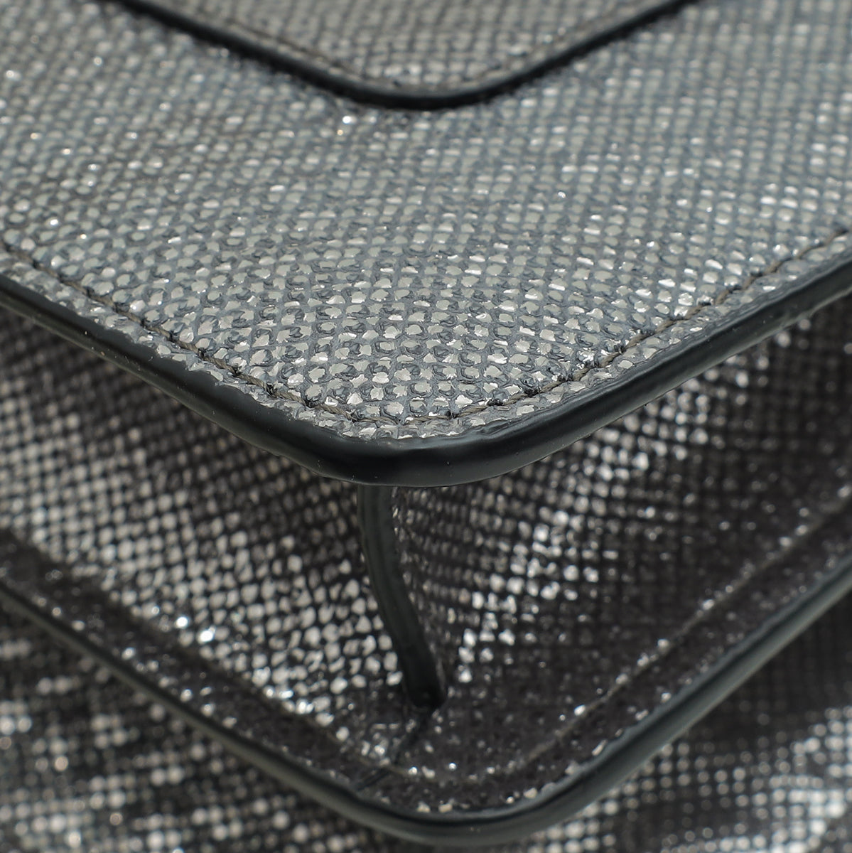 Bvlgari Metallic Grey Serpenti Forever Metallic Karung Shoulder Bag