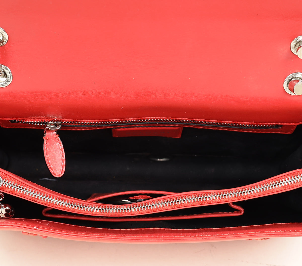 Bvlgari Red Serpenti Ruffled Forever Shoulder Bag