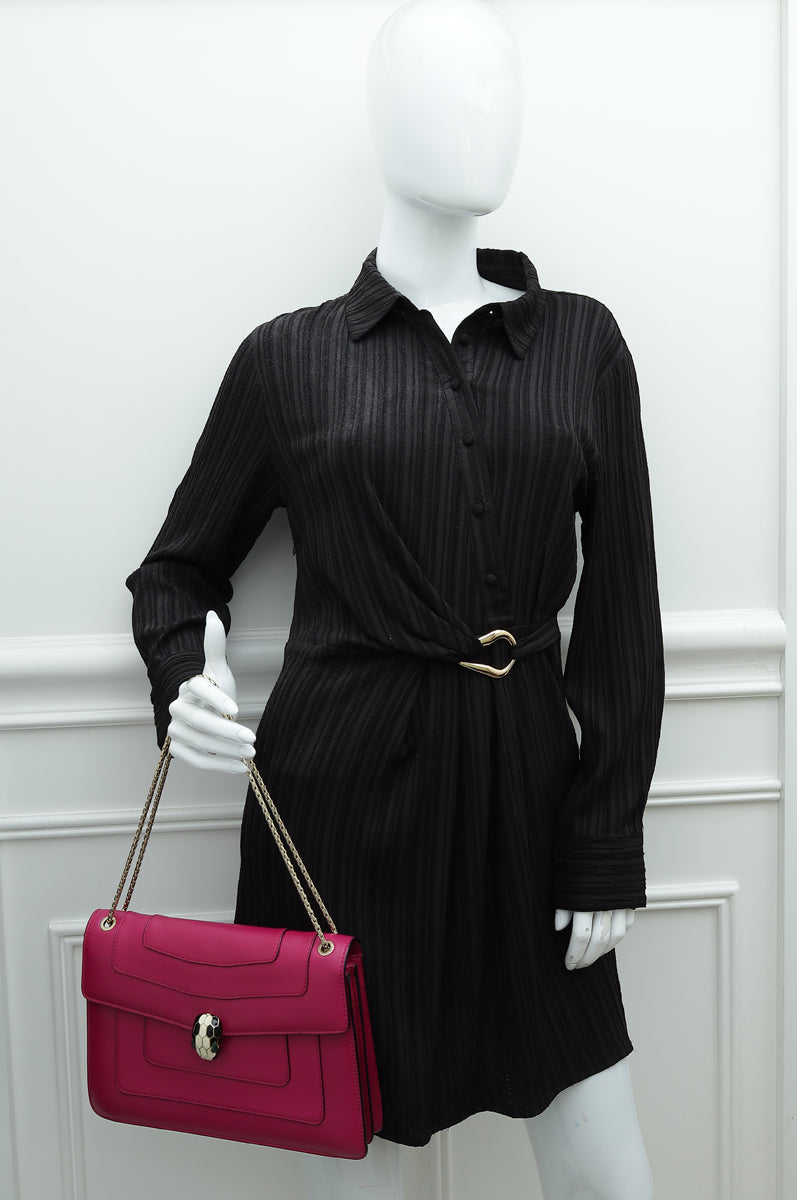 Bvlgari Fuchsia Serpenti Forever Shoulder Bag