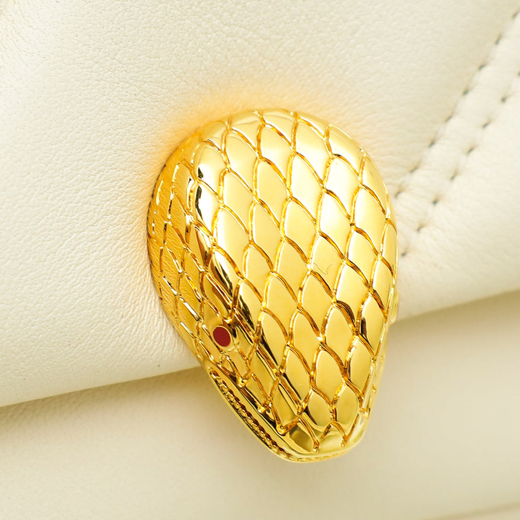 Bvlgari Ivory Serpenti Cabochon Micro Bag