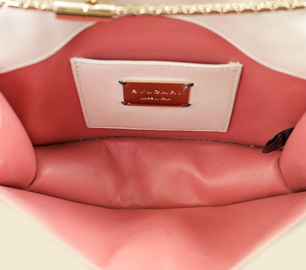 Bvlgari White Cream Pop Heart Studded Serpenti Forever Shoulder Bag