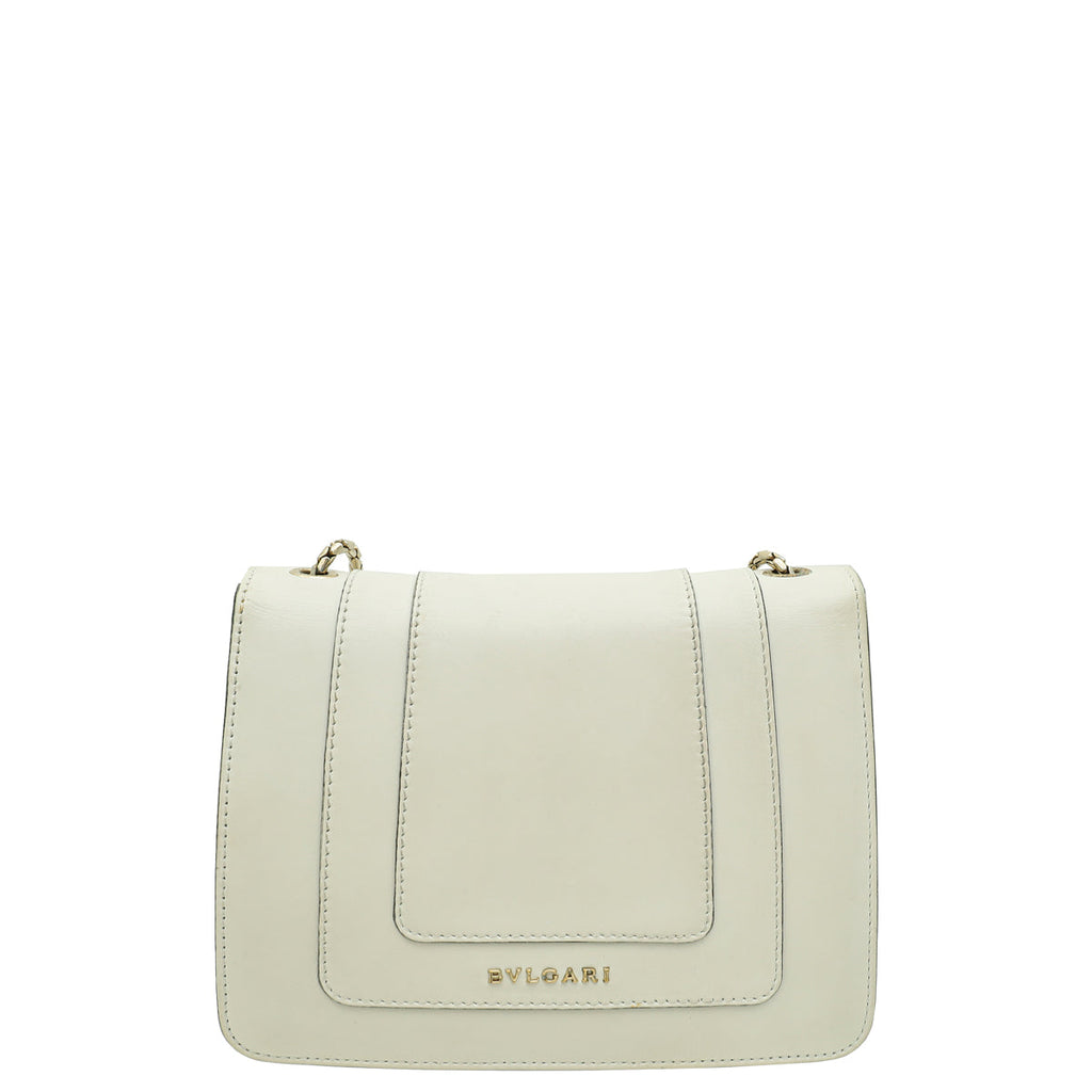 Bvlgari White Serpenti Forever Flap Bag