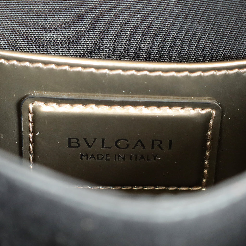 Bvlgari Antique Bronze Brushed Serpenti Forever Small Top Handle Bag