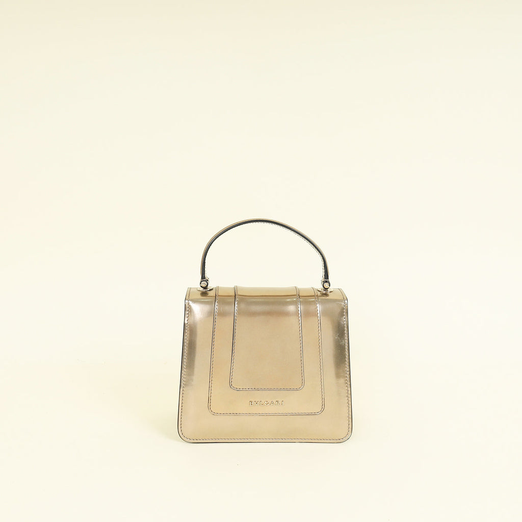 Bvlgari Antique Bronze Brushed Serpenti Forever Small Top Handle Bag