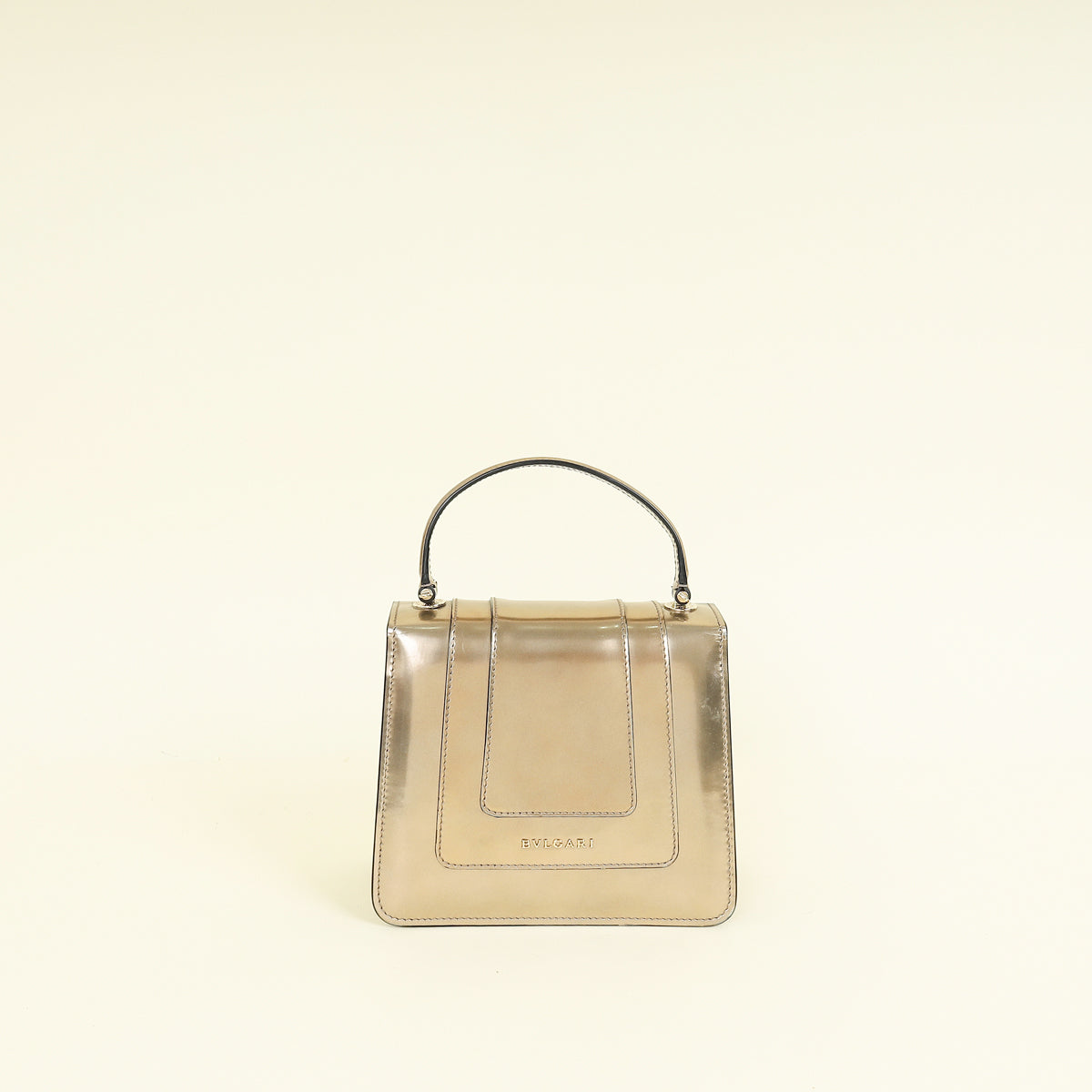 Bvlgari Antique Bronze Brushed Serpenti Forever Small Top Handle Bag