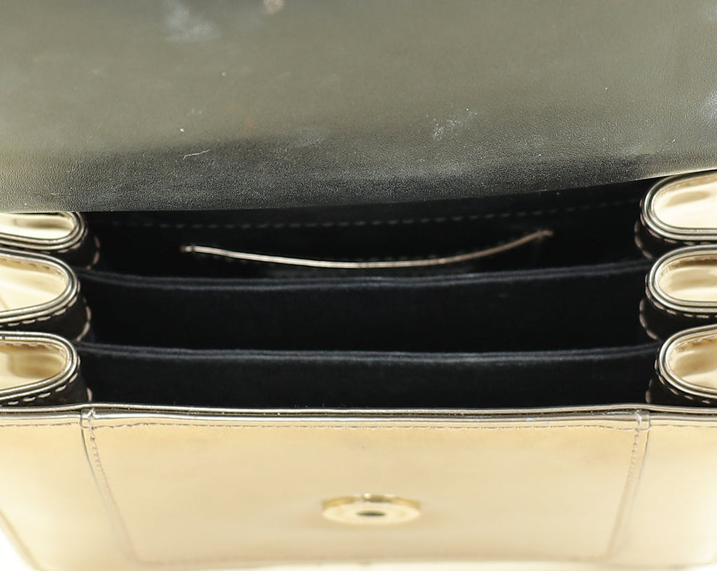 Bvlgari Antique Bronze Brushed Serpenti Forever Small Top Handle Bag