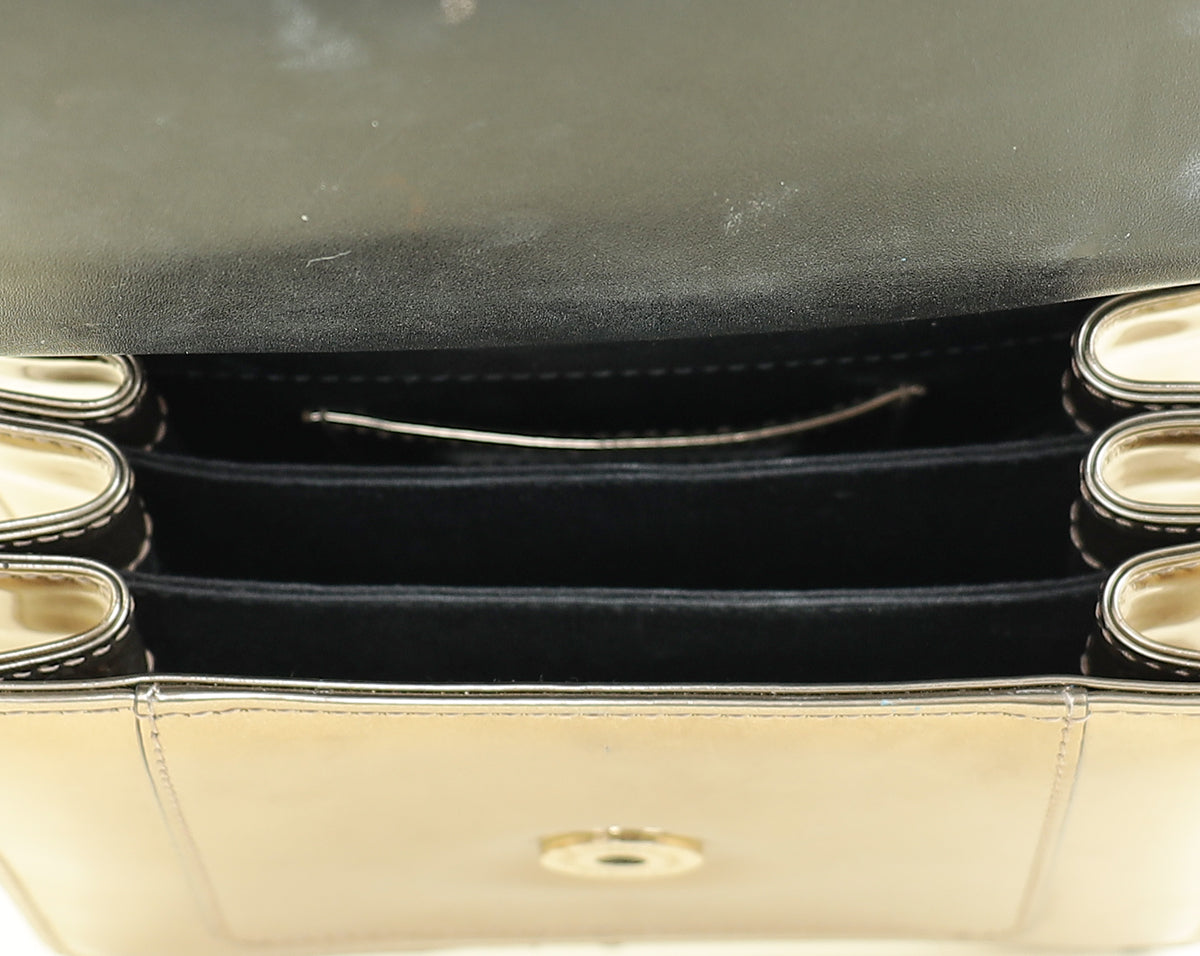 Bvlgari Antique Bronze Brushed Serpenti Forever Small Top Handle Bag