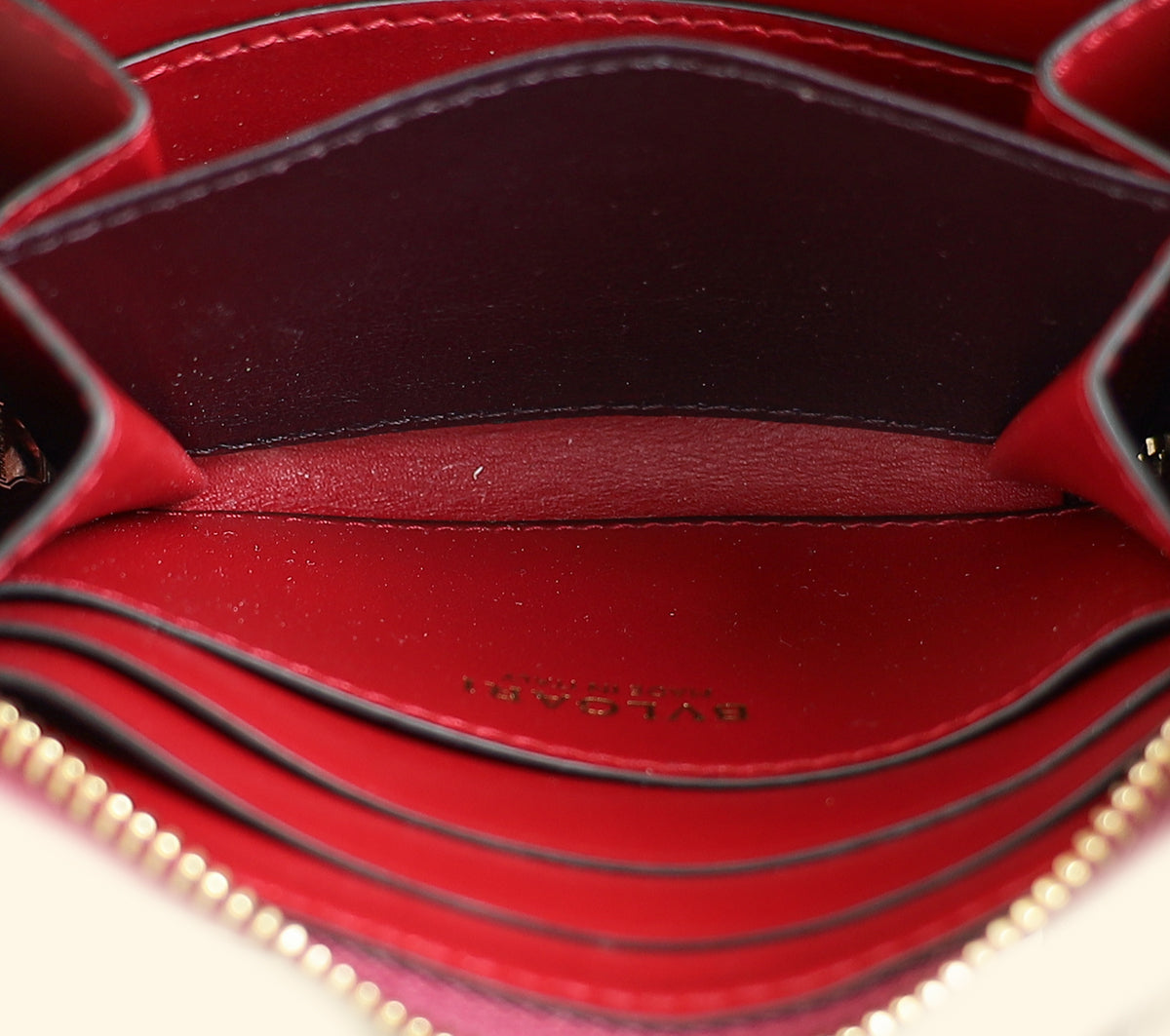 Bvlgari Dark Fuchsia Serpenti Forever Mini Zipped Wallet