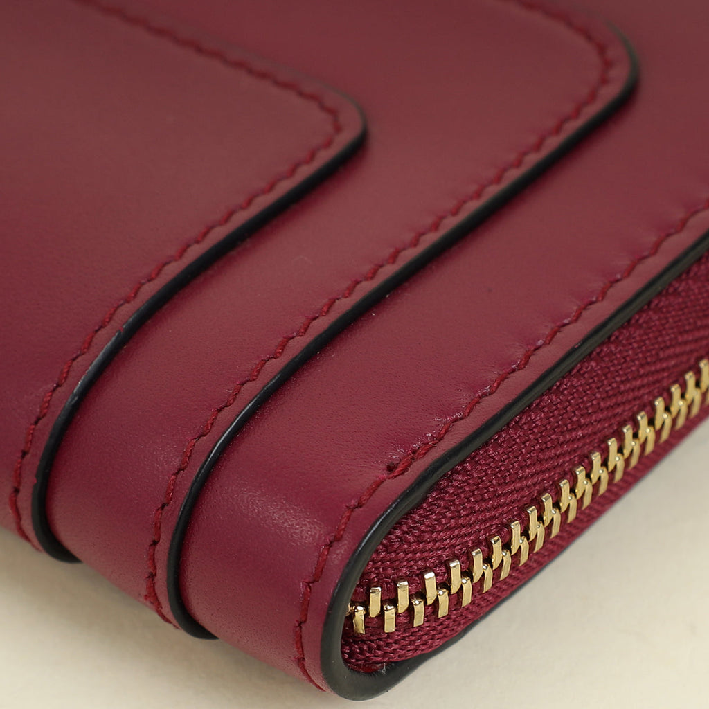 Bvlgari Dark Fuchsia Serpenti Forever Mini Zipped Wallet