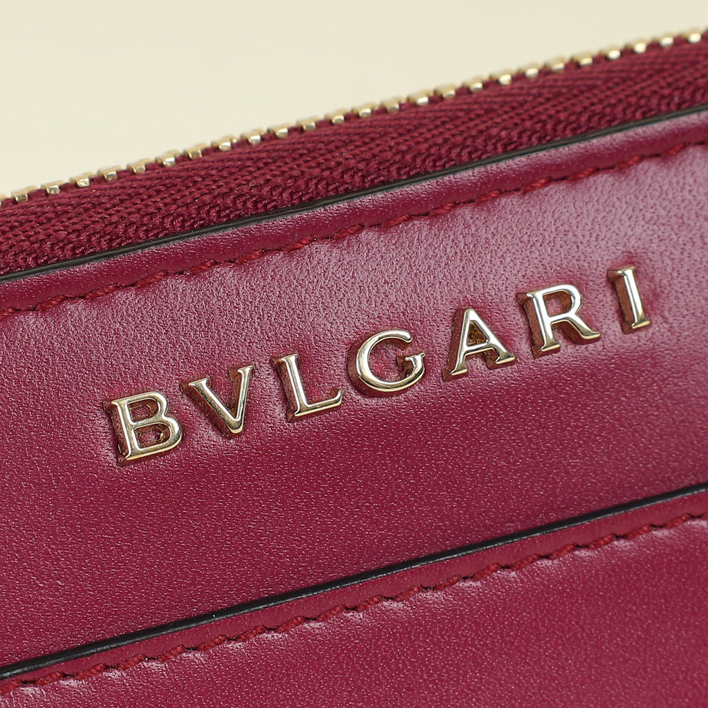 Bvlgari Dark Fuchsia Serpenti Forever Mini Zipped Wallet