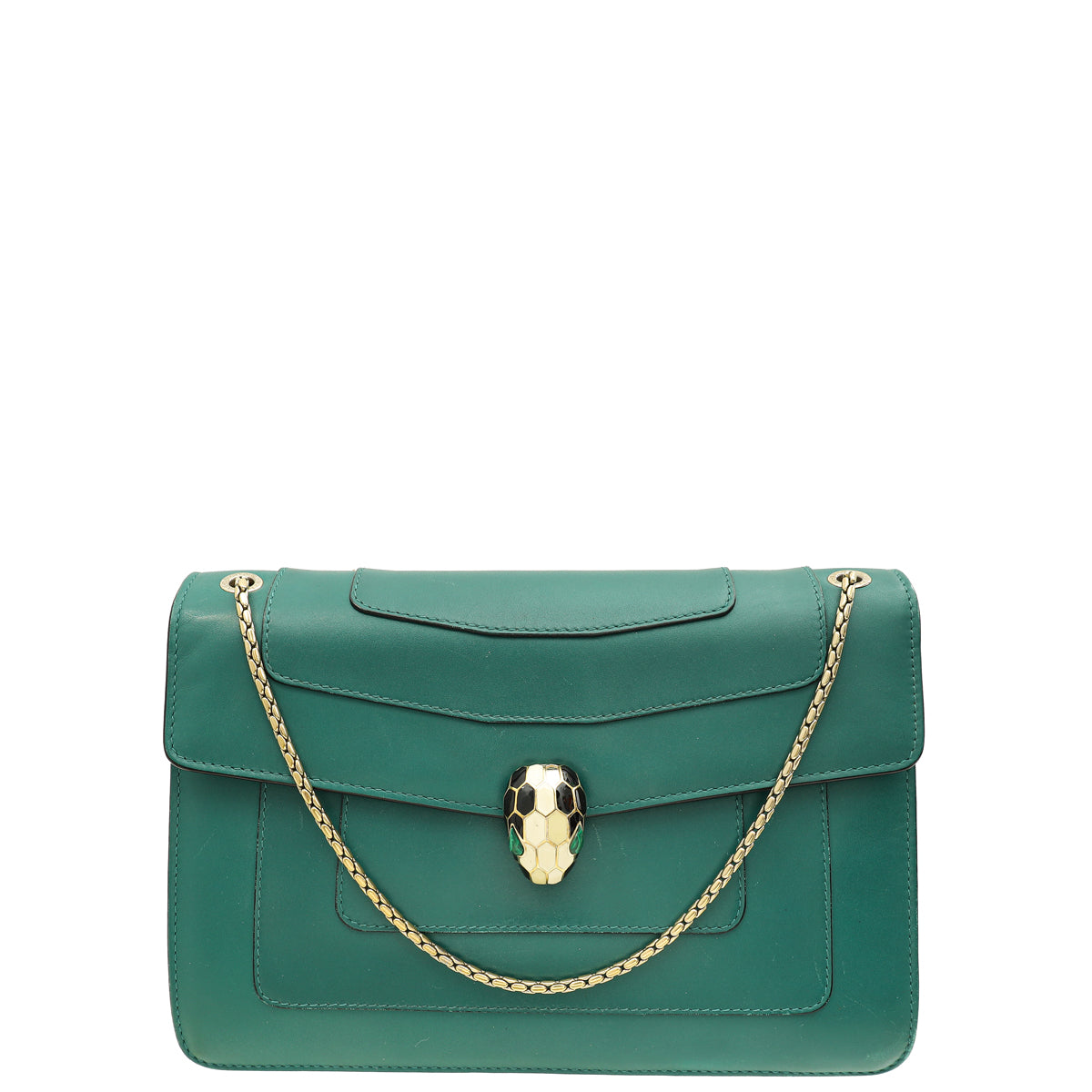 Bvlgari Emerald Green Serpenti Forever Medium Shoulder Bag