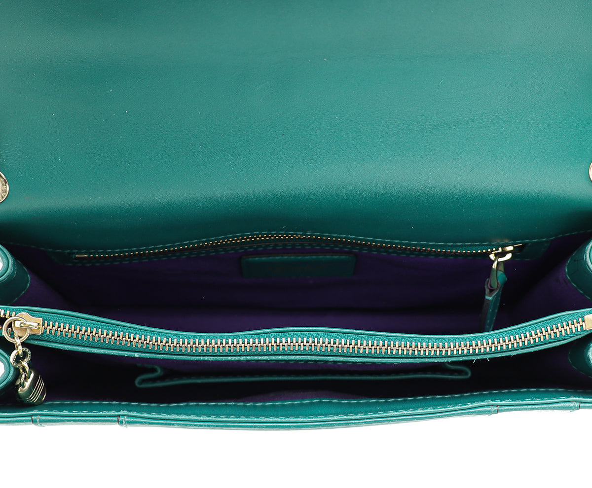 Bvlgari Emerald Green Serpenti Forever Medium Shoulder Bag