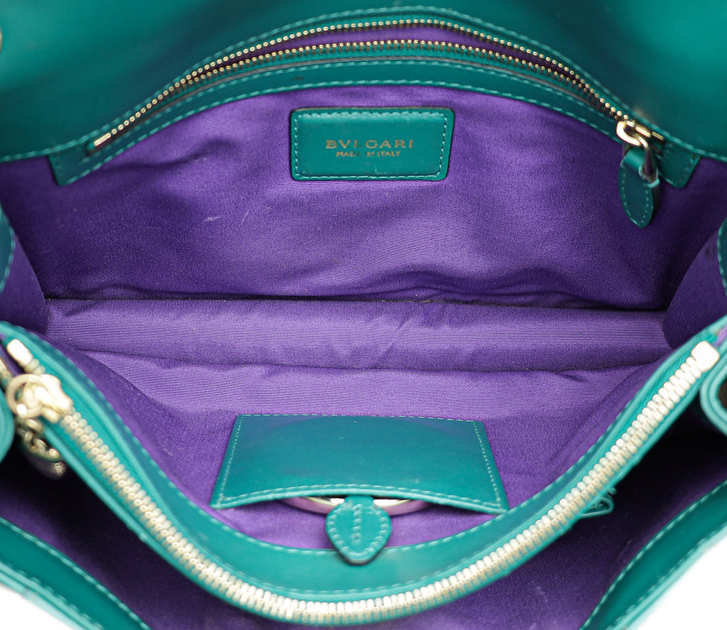 Bvlgari Emerald Green Serpenti Forever Medium Shoulder Bag