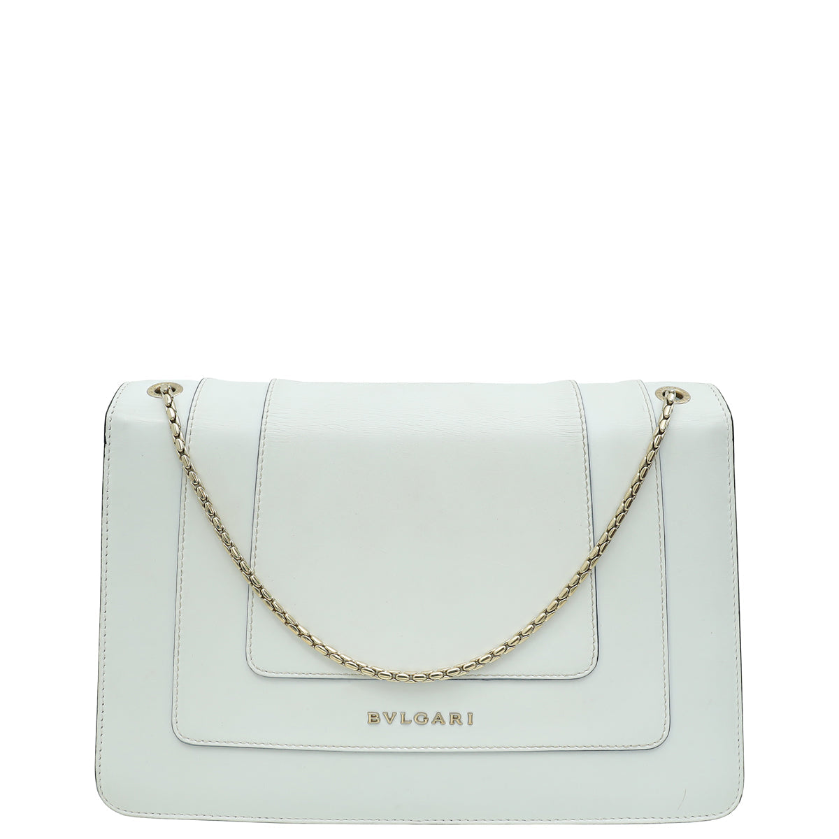 Bvlgari White Serpenti Forever Medium Shoulder Bag