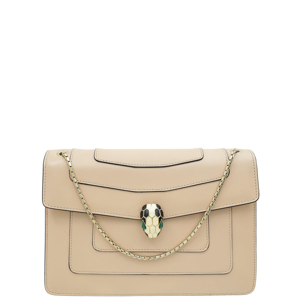 Bvlgari Beige Serpenti Forever Shoulder Bag