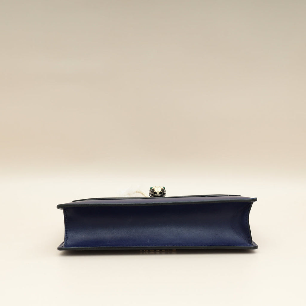 Bvlgari Navy Blue Serpenti Forever Chain Pochette