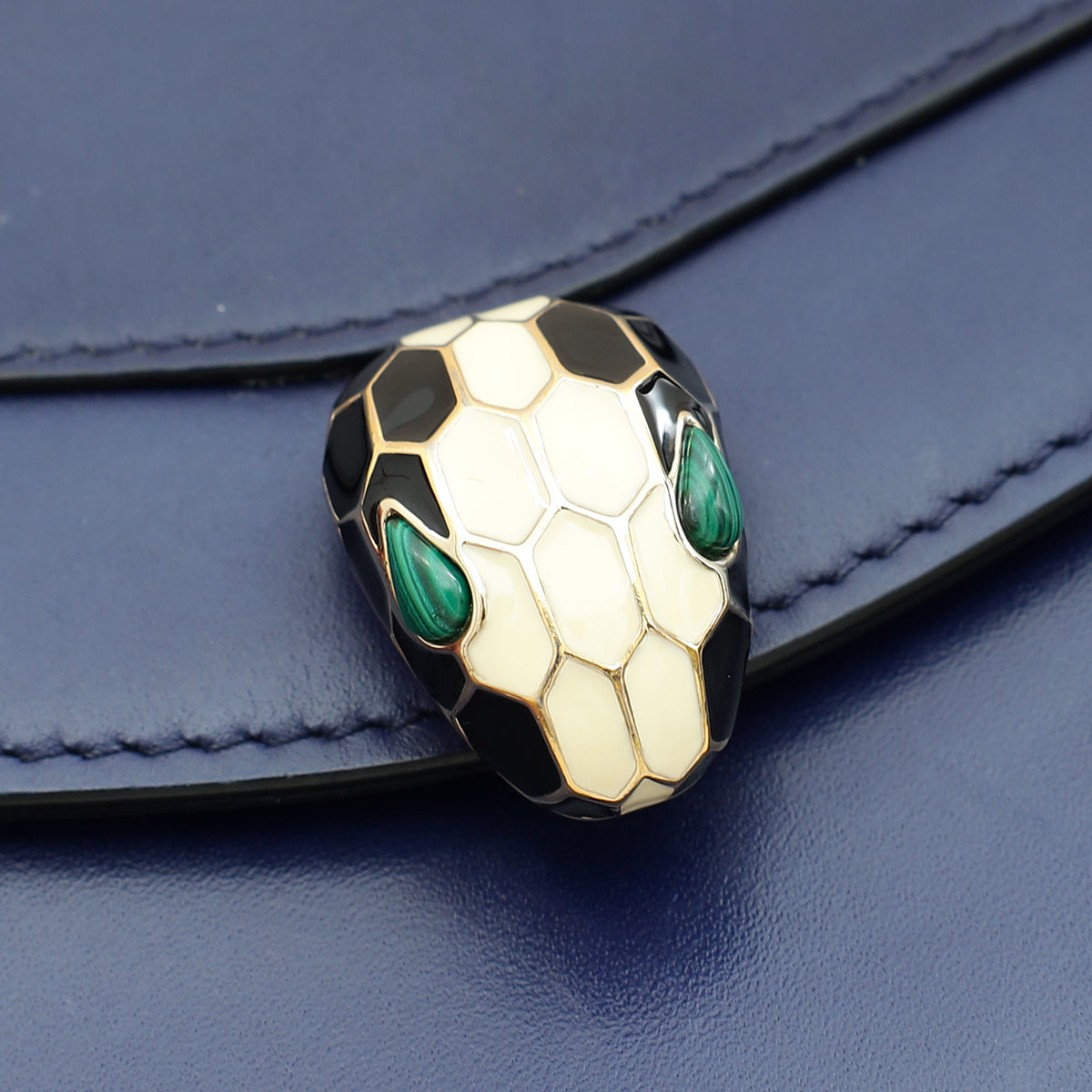 Bvlgari Navy Blue Serpenti Forever Chain Pochette