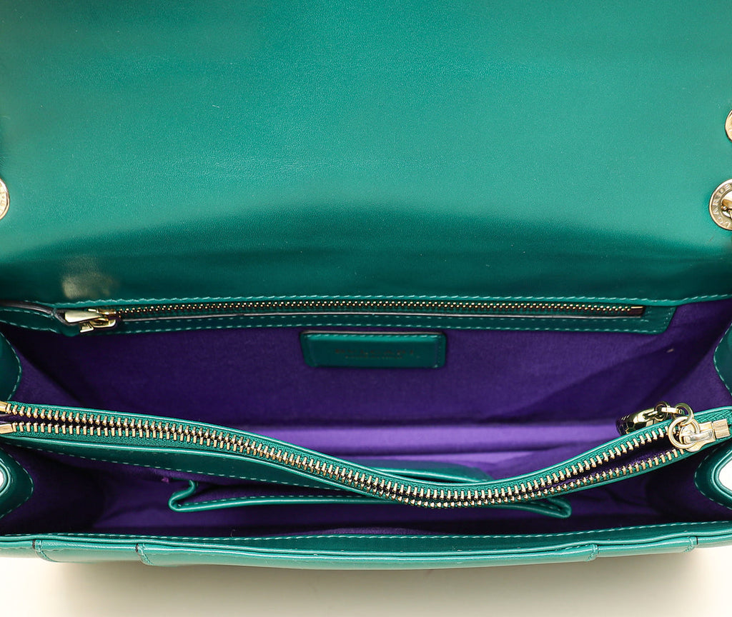 Bvlgari Green Serpenti Forever Flap Shoulder Bag