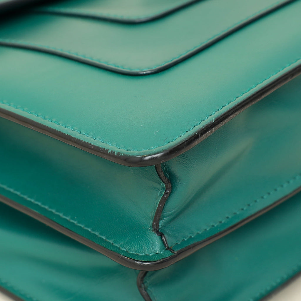 Bvlgari Green Serpenti Forever Flap Shoulder Bag