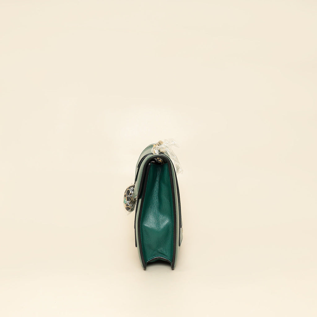 Bvlgari Green Serpenti Forever Flap Shoulder Bag