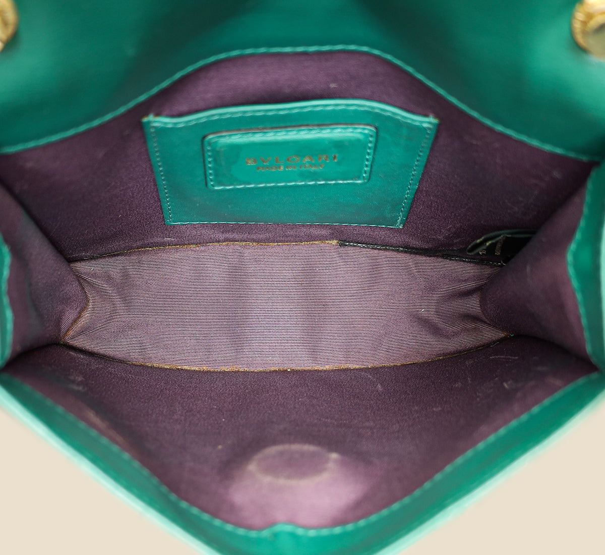 Bvlgari Green Serpenti Forever Flap Shoulder Bag