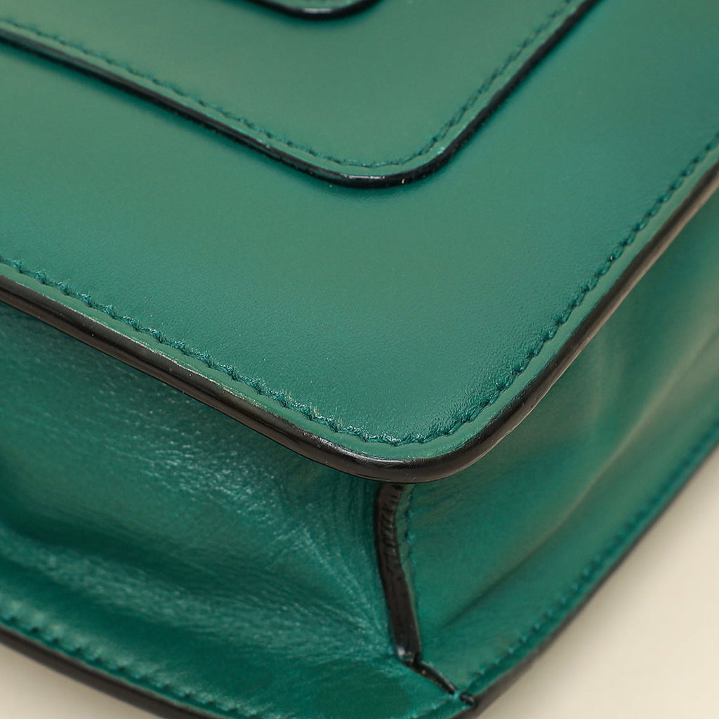 Bvlgari Green Serpenti Forever Flap Shoulder Bag