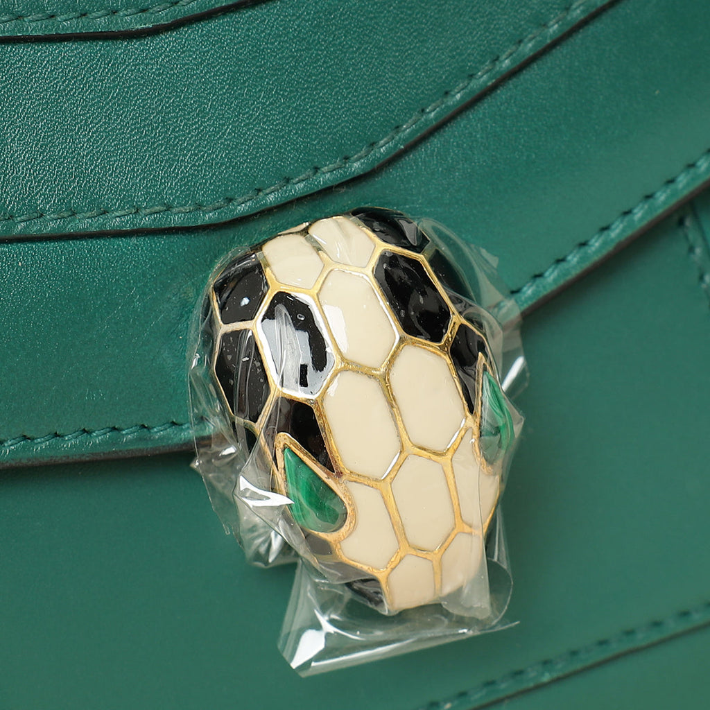 Bvlgari Green Serpenti Forever Flap Shoulder Bag