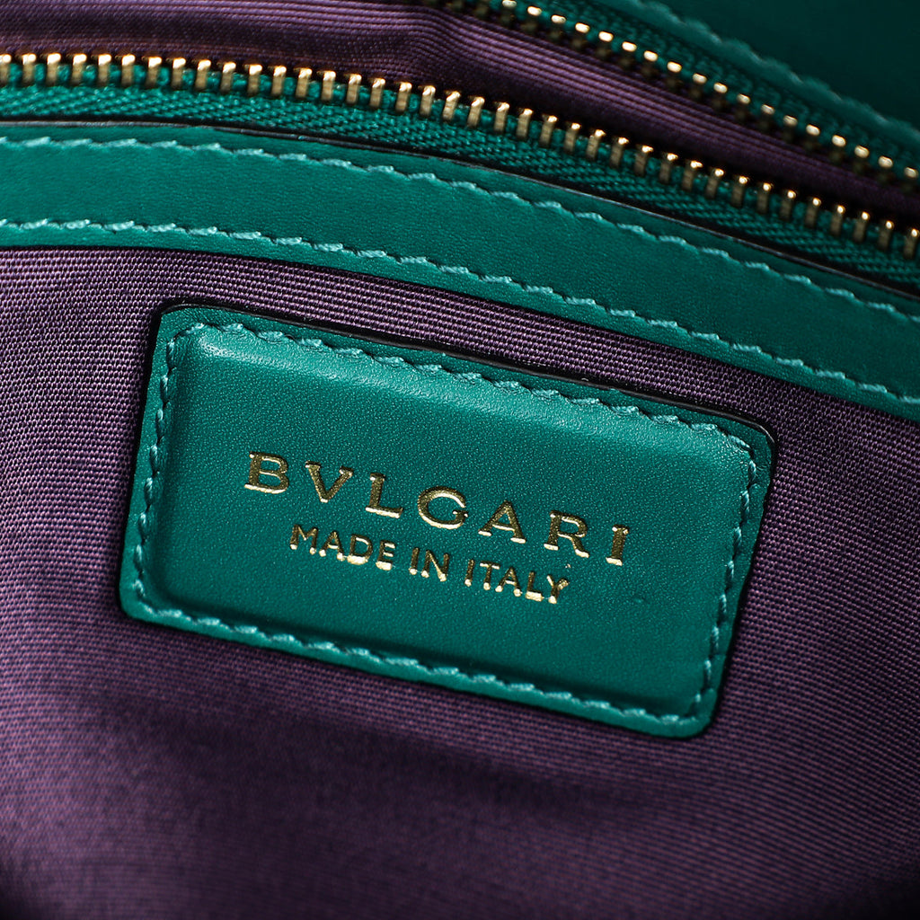 Bvlgari Green Serpenti Forever Flap Medium Shoulder Bag